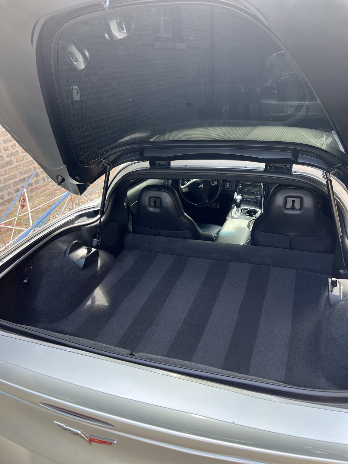 Freshly detailed Corvette cargo area