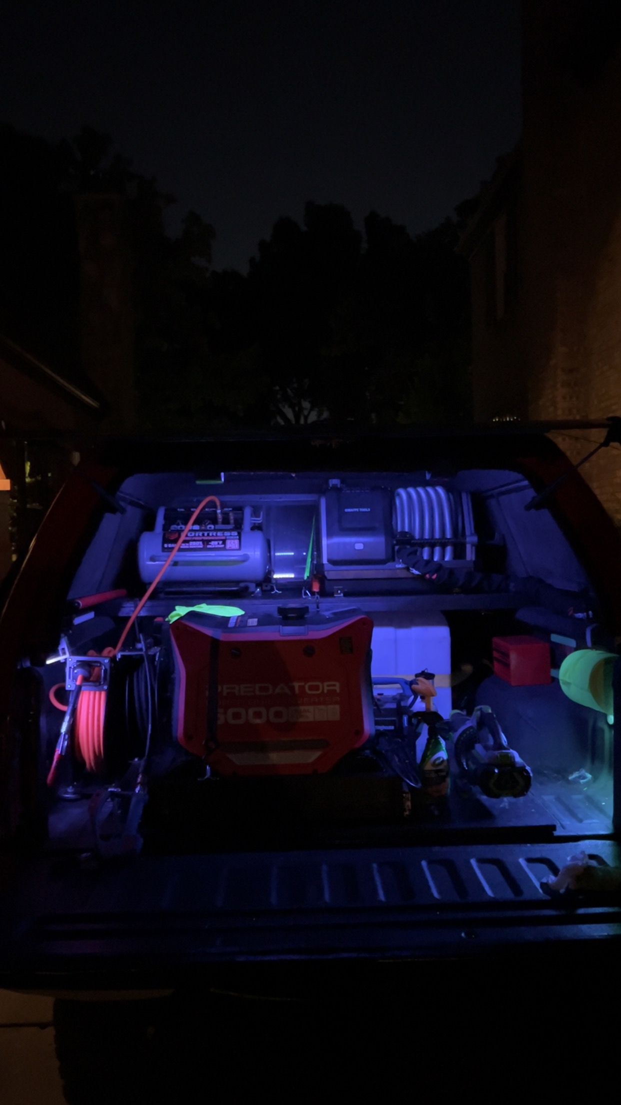 D&D's fully equipped mobile detailing setup at night